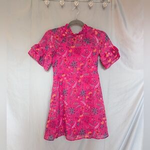 Wonder Nation Pink Printed Dress Girls L (10–12)